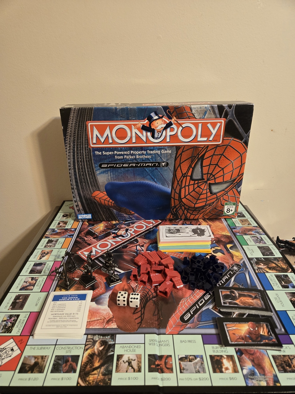 Vintage 2002 Spider-Man Monopoly Board Game (Parker Brothers) – 100% Complete